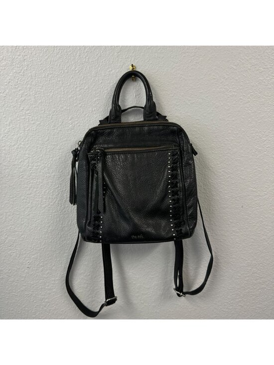 The Sak Loyola Black Pebble Leather Convertible Mini Backpack Bag Purse 8x9x3 main image 6